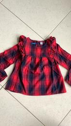 Okaidi winterblouse blauw rood maat 110, Meisje, Okaidi, Overhemd of Blouse, Ophalen of Verzenden