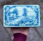 Antiek Delfts Blauw Sigarenblik, Verzamelen, Ophalen of Verzenden, Gebruikt, Overige