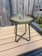 Leuke bijzettafel voor binnen/buiten, Minder dan 55 cm, Metaal of Aluminium, Rond, Zo goed als nieuw