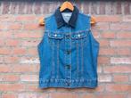 Retro Blauw spijker gilet met fluweel Josephine & Co L / 40, Maat 38/40 (M), Josephine & Co, Blauw, Ophalen of Verzenden