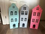 Hema houten grachtenpandjes kasten te koop, Kinderen en Baby's, Speelgoed | Poppenhuizen, Ophalen, Zo goed als nieuw