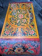 Kleurrijke handbeschilderde Tibetaanse opiumtafel, Ophalen, Rechthoekig, 50 tot 100 cm, Minder dan 50 cm