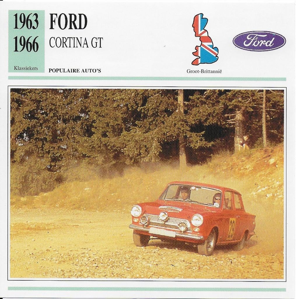 Autokaart ma714 ford cortina gt ( 1963 - 1966 ), Verzamelen, Ophalen of Verzenden, Zo goed als nieuw, Auto's