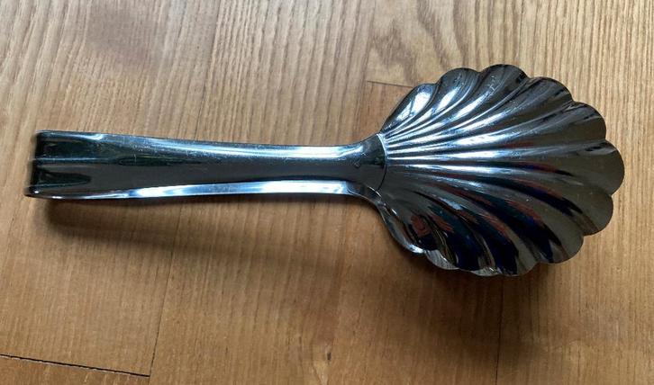 Serveertang suikertang keukentang 21x7 cm RVS vintage, Antiek en Kunst, Antiek | Bestek, Ophalen of Verzenden