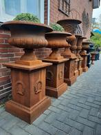 Gietijzeren tuinvazen tuinvaas bloempot bloembak op sokkel, Tuin en Terras, Ophalen of Verzenden, Nieuw