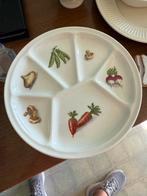 4 Borden met vakjes en groente afbeeldingen, Gebruikt, Ophalen of Verzenden, Bord(en), Overige stijlen