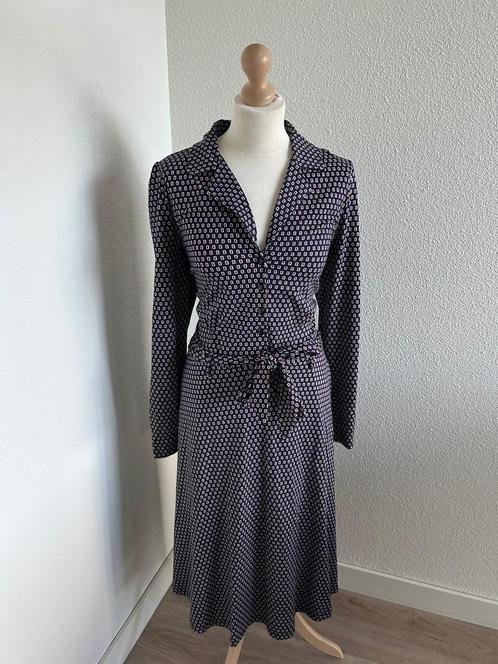 King Louie maat XL retro blouse jurk polo, Kleding | Dames, Jurken, Zo goed als nieuw, Maat 46/48 (XL) of groter, Blauw, Onder de knie