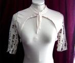 bolero katoen gaten boho ibiza steampunk EFF desertpunk apoc, Kleding | Dames, Tops, Verzenden, Wit, Zo goed als nieuw, Korte mouw
