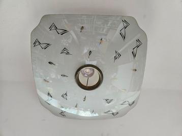 Retro Plafondlamp Glas & Metaal beschikbaar voor biedingen