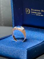 18 karaat gouden ring met natuurlijke diamant en tanzaniet!, 18 tot 19, Ophalen of Verzenden, Dame of Heer, Met edelsteen