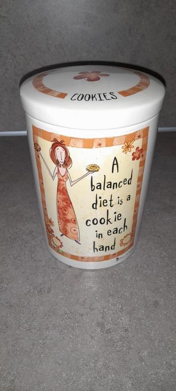 Te koop zgan John Johnson Brothers Born to Shop cookies pot beschikbaar voor biedingen