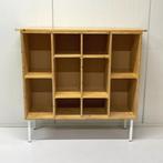 Vintage schoolkast vakkenkast roomdivider wandkast boeken, Ophalen, Met plank(en), Gebruikt, 100 tot 150 cm