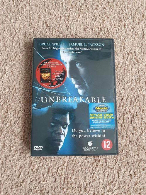 DVD Unbreakable 2000, met Bruce Willis en Samuel L Jackson, Cd's en Dvd's, Dvd's | Thrillers en Misdaad, Gebruikt, Actiethriller