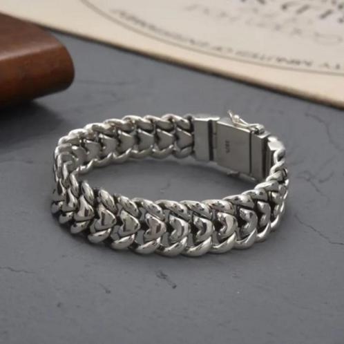Zilveren armband - 16 mm - 88 gram - 925 Zilver, Sieraden, Tassen en Uiterlijk, Armbanden, Nieuw, Zilver, Zilver, Verzenden