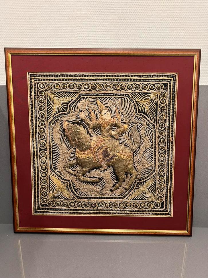 Vintage, antiek Mianmar, Thais, Birmees Kalaga wandsculptuur, Antiek en Kunst, Kunst | Niet-Westerse kunst, Ophalen