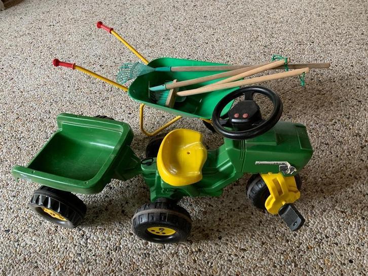 Rolly Toys, John Deere, traptrekker met aanhanger, Kinderen en Baby's, Speelgoed | Buiten | Voertuigen en Loopfietsen, Gebruikt