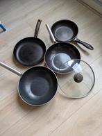 Diverse koekenpannen en wokpannen, Huis en Inrichting, Keuken | Potten en Pannen, Ophalen, Gebruikt, Wok