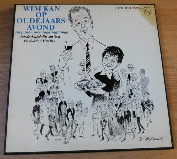 Wim Kan – Wim Kan Op Oudejaarsavond (2x LP, Box), Cd's en Dvd's, Vinyl | Nederlandstalig, Gebruikt, Soundtrack of Musical, Overige formaten