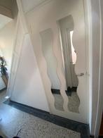 Witte binnendeur met golvende spiegelpanelen – 78 x 211 cm, Ophalen, Gebruikt, Minder dan 80 cm, Binnendeur