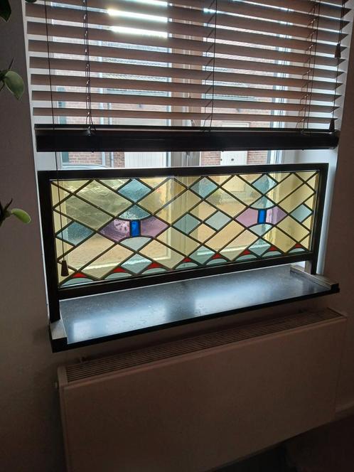2x glas in lood paneel antiek glas, Doe-het-zelf en Verbouw, Glas en Ramen, Nieuw, Minder dan 80 cm, Minder dan 80 cm, Glas in lood