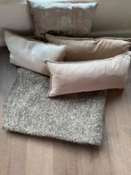 Kussens en plaid beige/taupe, Ophalen, Gebruikt, Overige vormen