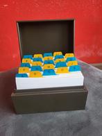 Vintage Metalen Kaartenbak met Alfabetische Index, Antiek en Kunst, Ophalen of Verzenden