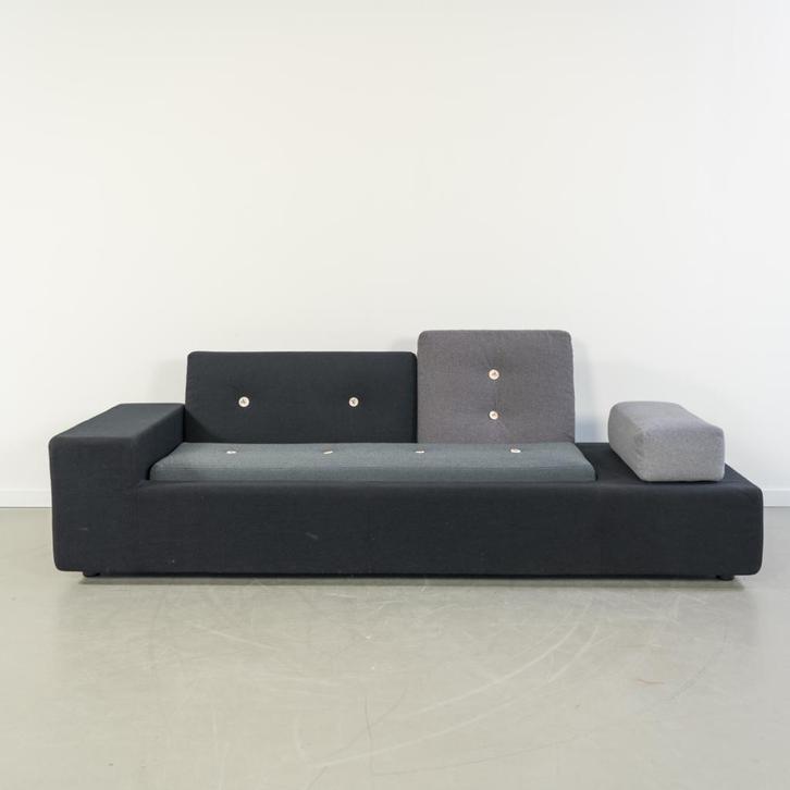 1x Vitra Hella Jongerius Poldersofa XS - Antraciet Mix, Huis en Inrichting, Banken | Bankstellen, Zo goed als nieuw, Rechte bank