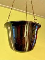 Vintage hangpot bloempot kersmiek retro jrn 50/60/70 Germany, Gebruikt, Rond, Binnen, Ophalen of Verzenden