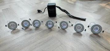 Inbouwspots wit, metaal, Halogeen, 12Volt, GU5, 20W, 7 stuks beschikbaar voor biedingen