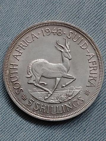 Zuid-Afrika 5 Shilling 1948 George VI  - Zilver  beschikbaar voor biedingen