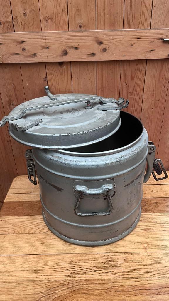 voedseltransportvat, metalen legercontainer, Huis en Inrichting, Keuken | Potten en Pannen, Gebruikt, Overige typen, Overige materialen