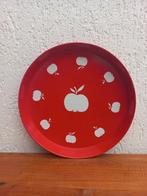 Metalen dienblad. Vintage. Appels. Retro, Ophalen of Verzenden, Gebruikt, Rond, Metaal