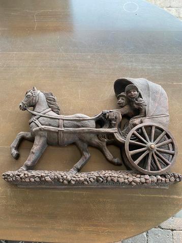 Te koop Paard met kar wanddecoratie beschikbaar voor biedingen
