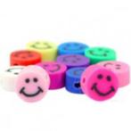 Smiley kralen multicolour van 10 mm rond (5 stuks), Verzenden, Nieuw, Kraal