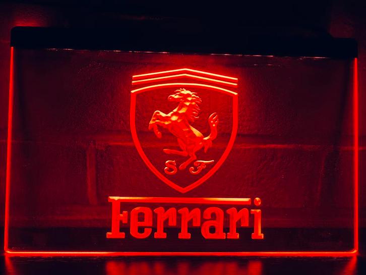 Led Lichtbord FERRARI 3d neon look, Verzamelen, Merken en Reclamevoorwerpen, Nieuw, Lichtbak of (neon) lamp, Ophalen of Verzenden