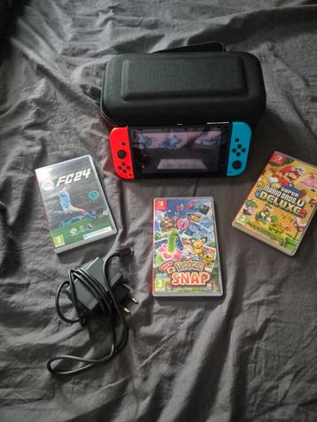 Switch +creenprotector+tasje +3 spellen 2weken gebruikt!! beschikbaar voor biedingen