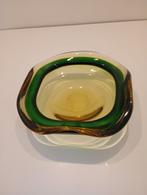 Murano Schaal - Groen en Goud - Diameter 21 cm, Ophalen of Verzenden