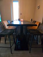 Massieve eettafel met 6 eetstoelen. Complete eethoek, Ophalen, Zo goed als nieuw