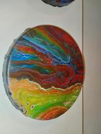 Round abstract paintings 15x15cm, Antiek en Kunst, Kunst | Schilderijen | Abstract, Ophalen of Verzenden