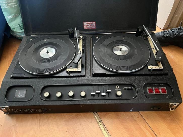 Vintage dubbele draaitafel in koffer – retro, Verzamelen, Retro, Audio en Video, Ophalen