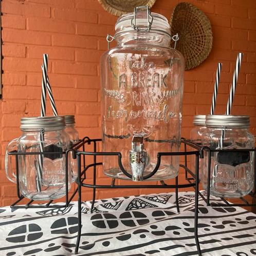 Limonadetap | drankdispenser met houder | 4 glazen, Huis en Inrichting, Keuken | Keukenbenodigdheden, Gebruikt, Ophalen