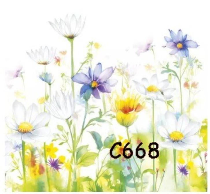 Servetten decoupage/bullet journal * veldbloemen C668, Hobby en Vrije tijd, Knutselen, Nieuw, Materiaal, Verzenden