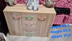 Smalle en lage dressoir, Ophalen, Gebruikt, Eikenhout, 50 tot 100 cm