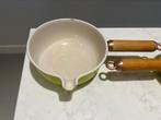 Setje Le Creuset La Mama 14 en 17 cm Shrek kleur!, Huis en Inrichting, Gietijzer, Ophalen of Verzenden, Zo goed als nieuw, Keramische plaat