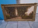 Olieverf op doek j. Somers landschap bomen mooie oude lijst, Ophalen of Verzenden