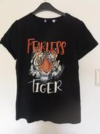 T shirt Fearless Tiger, Ophalen of Verzenden, Zo goed als nieuw, Maat 48/50 (M), Zwart