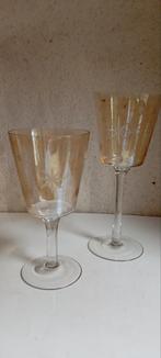 2 oude kristallen kaarsenhouders met geslepen sterren, Ophalen of Verzenden