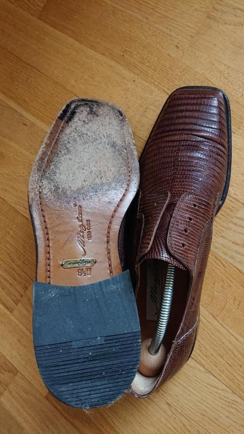 Mezlan, hagedis leer, bruin, maat 45.5 /8.5, Kleding | Heren, Schoenen, Zo goed als nieuw, Veterschoenen, Bruin, Ophalen