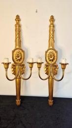 2 lodewijk 16e verguld houten wandllampen bois dore, Ophalen of Verzenden
