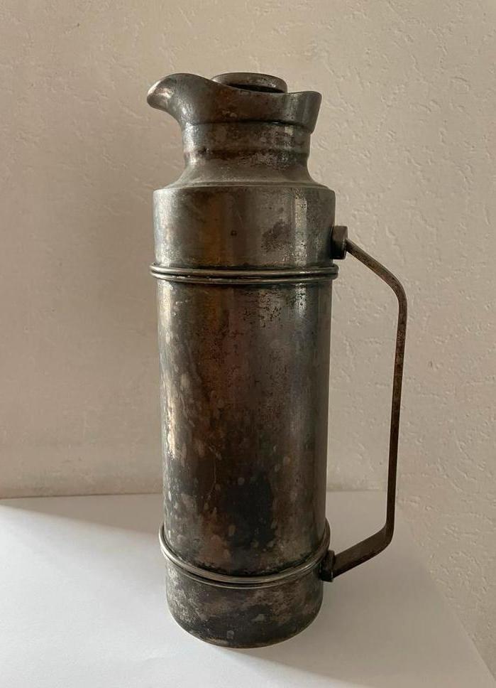 Vintage verzilverde thermoskan, Antiek en Kunst, Antiek | Goud en Zilver, Ophalen of Verzenden